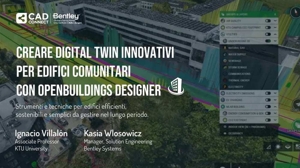 Creare digital twin innovativi per edifici comunitari con OpenBuildings Designer Creare digital twin innovativi per edifici comunitari con OpenBuildings Designer
